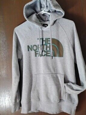 The North Face Gray Pullover Hoodie with Logo
